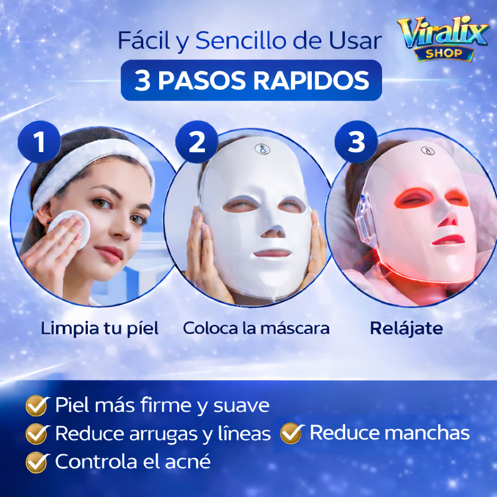 Viralix GlowMask™ – Máscara Facial LED Profesional