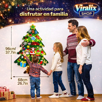 Árbol de Navidad de Fieltro para Niños (32 Piezas) – Diversión Creativa y Segura