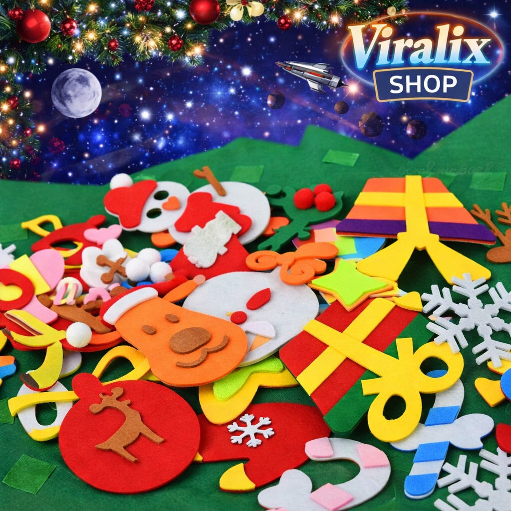 Árbol de Navidad de Fieltro para Niños (32 Piezas) – Diversión Creativa y Segura