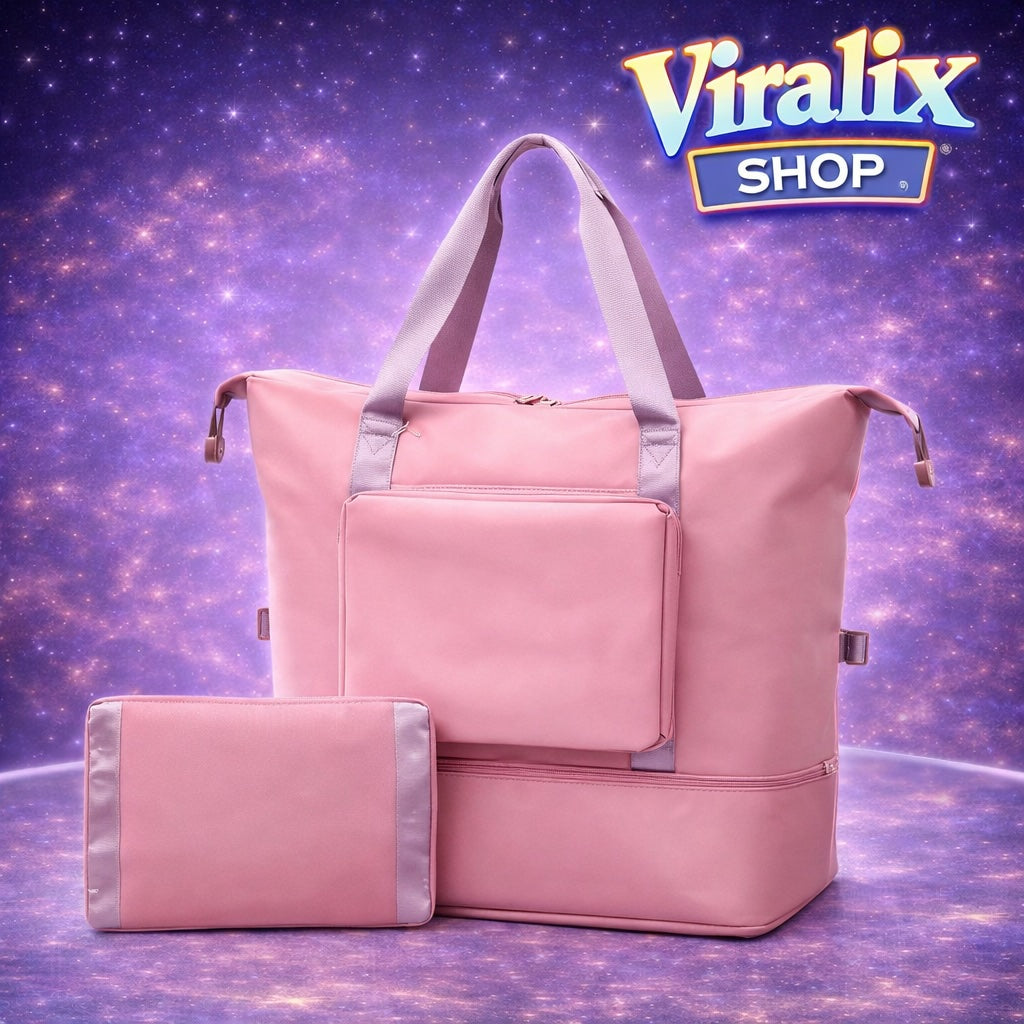 Bolso Totebag Plegable Rosa – Ligero, Elegante y Multifuncional
