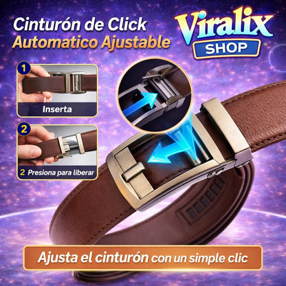 Cinturón de Click Automático Ajustable Marrón – Estilo Clásico con Ajuste Perfecto