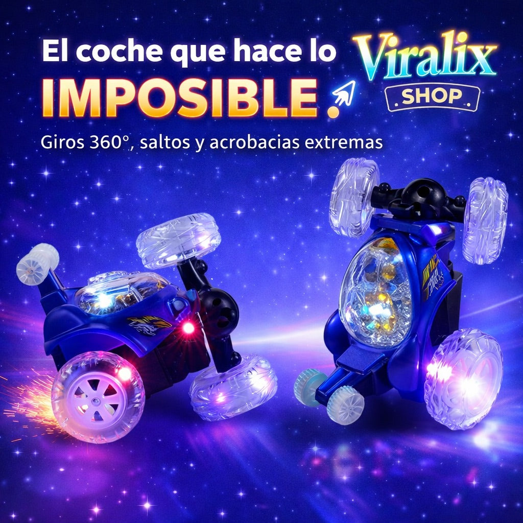 Coche Teledirigido Acrobático con Luces LED y Música – Diversión Sin Límites
