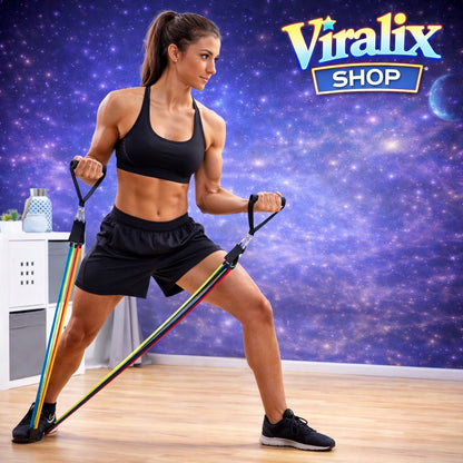 Set de Bandas Elásticas de Resistencia Fitness – Entrena Todo tu Cuerpo en Casa o Donde Quieras