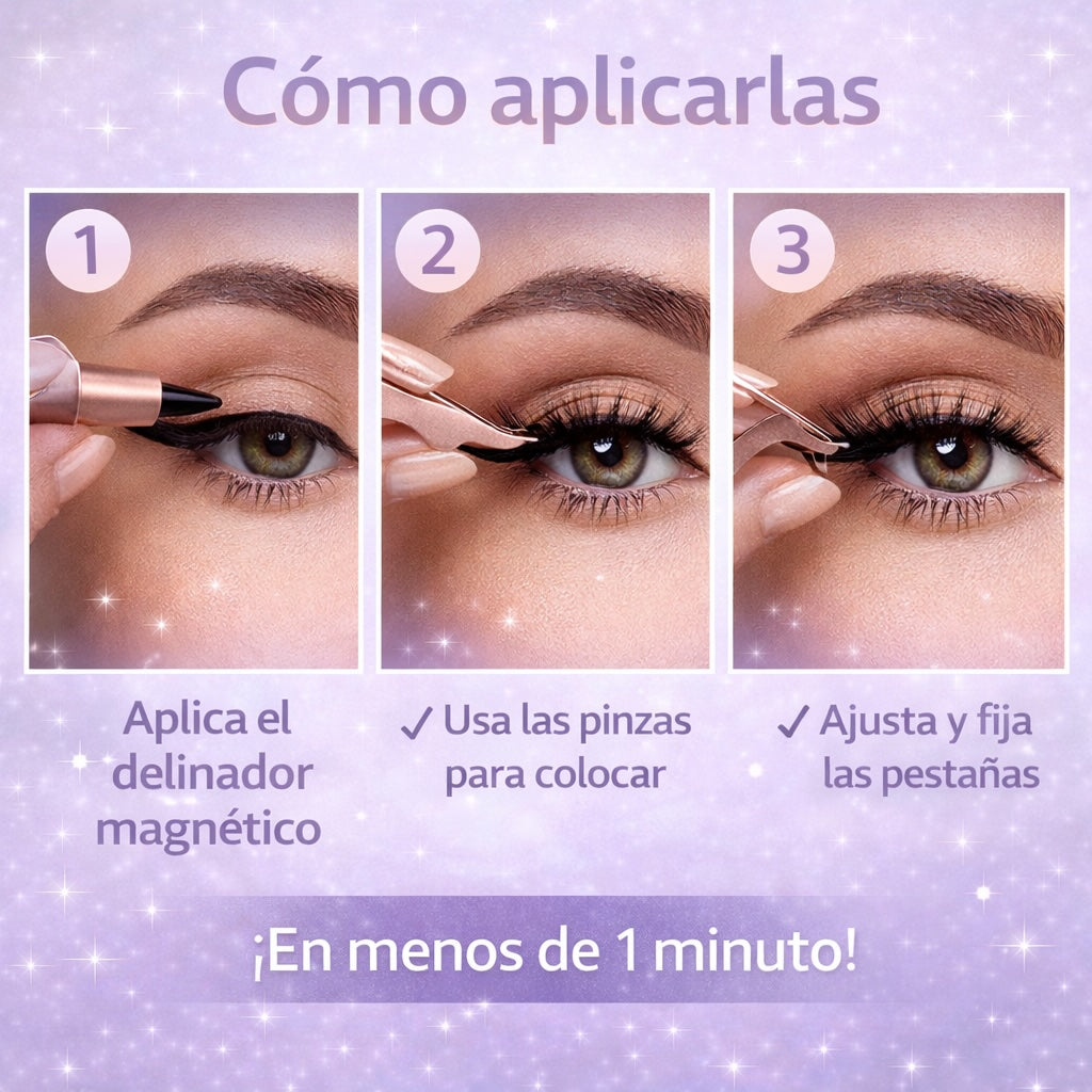 Kit Pestañas Magnéticas reutilizables (Pack 3 pares)