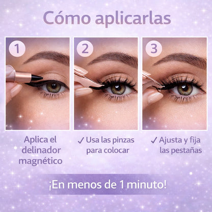 Kit Pestañas Magnéticas reutilizables (Pack 3 pares)