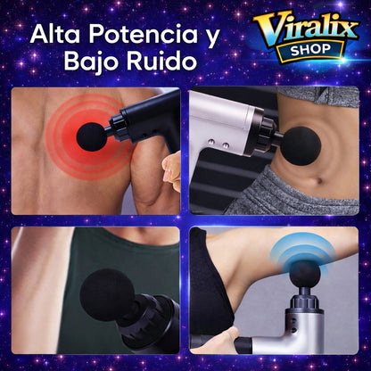 Pistola Masajeadora Muscular Profesional - 4 Cabezales Intercambiables