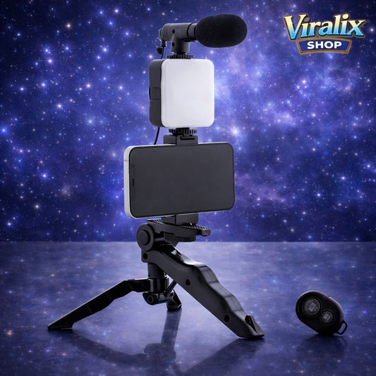 Kit Profesional de Grabación para Smartphone/Cámara con Luz LED, Micrófono y Trípode